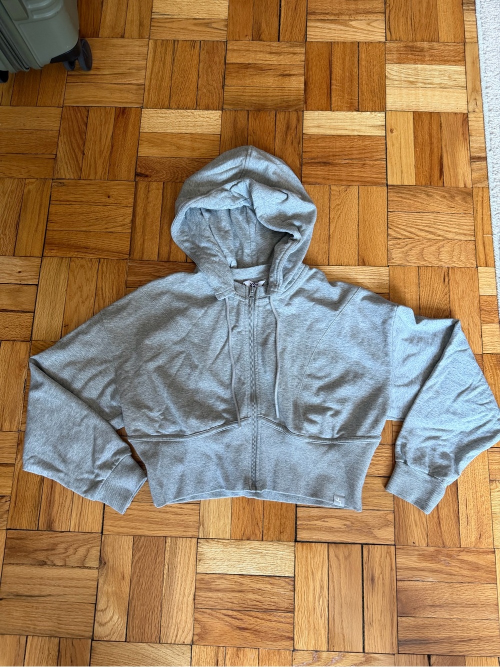 Light Gray Cropped Zip Hoodie